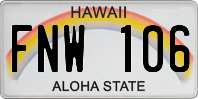 HI license plate FNW106