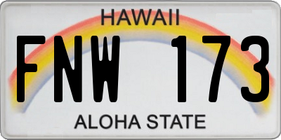 HI license plate FNW173