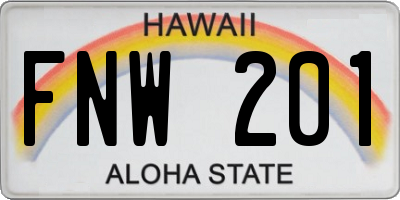HI license plate FNW201