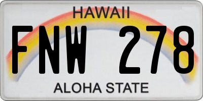 HI license plate FNW278