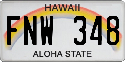 HI license plate FNW348