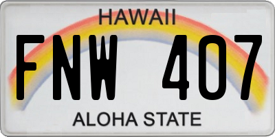 HI license plate FNW407