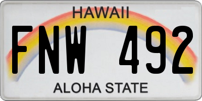 HI license plate FNW492