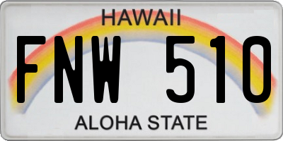 HI license plate FNW510
