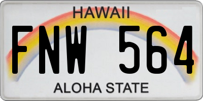 HI license plate FNW564
