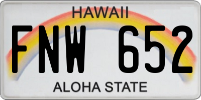 HI license plate FNW652