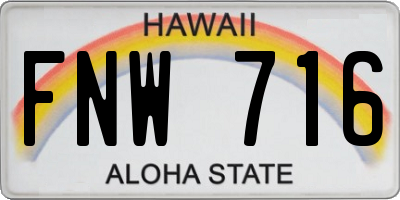 HI license plate FNW716