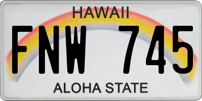 HI license plate FNW745