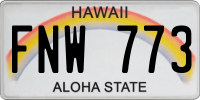 HI license plate FNW773
