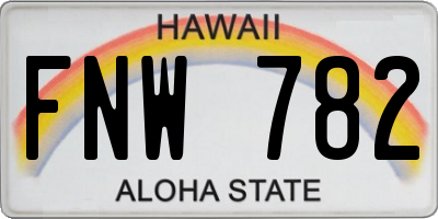 HI license plate FNW782