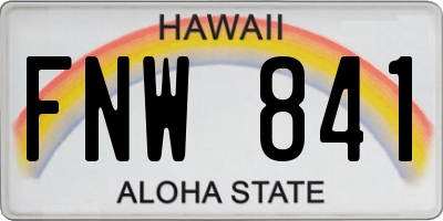 HI license plate FNW841