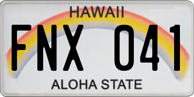 HI license plate FNX041
