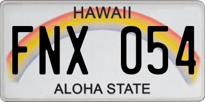 HI license plate FNX054