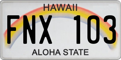 HI license plate FNX103