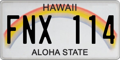 HI license plate FNX114