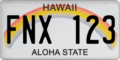 HI license plate FNX123