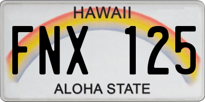 HI license plate FNX125