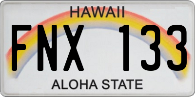 HI license plate FNX133