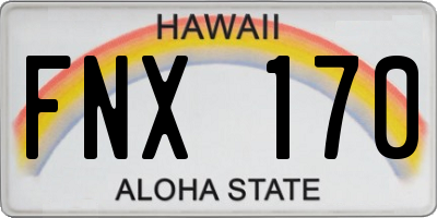 HI license plate FNX170