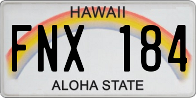 HI license plate FNX184