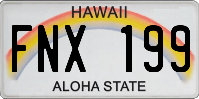 HI license plate FNX199