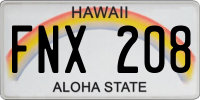 HI license plate FNX208