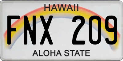 HI license plate FNX209