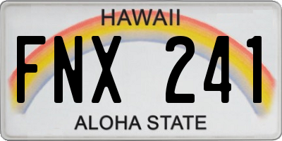 HI license plate FNX241