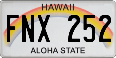 HI license plate FNX252