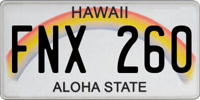HI license plate FNX260