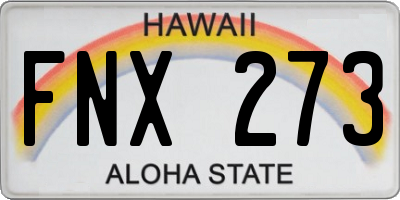 HI license plate FNX273