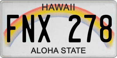 HI license plate FNX278