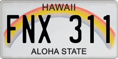 HI license plate FNX311