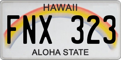 HI license plate FNX323