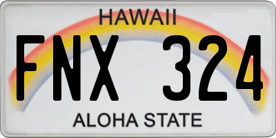 HI license plate FNX324