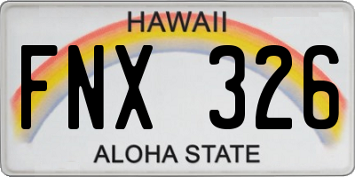 HI license plate FNX326