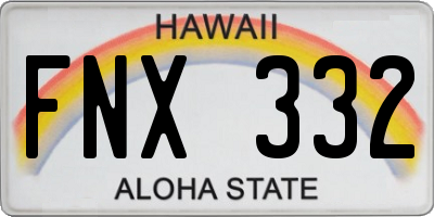 HI license plate FNX332