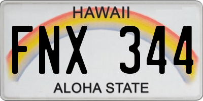 HI license plate FNX344