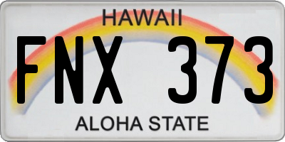 HI license plate FNX373