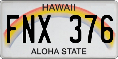 HI license plate FNX376