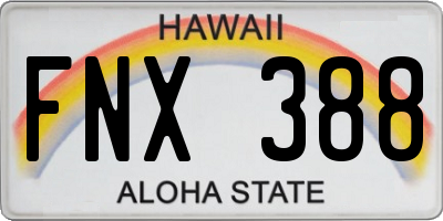 HI license plate FNX388