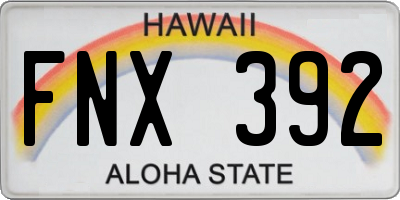 HI license plate FNX392