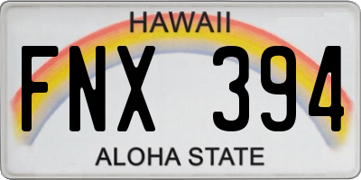 HI license plate FNX394