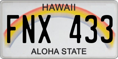 HI license plate FNX433