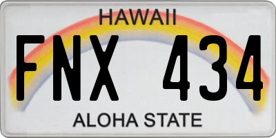 HI license plate FNX434