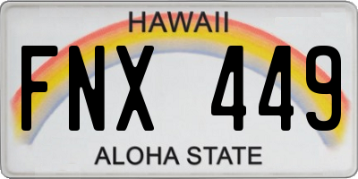 HI license plate FNX449