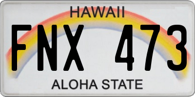 HI license plate FNX473