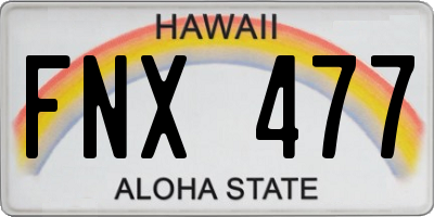 HI license plate FNX477