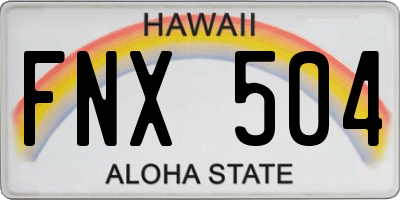 HI license plate FNX504
