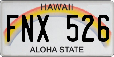HI license plate FNX526